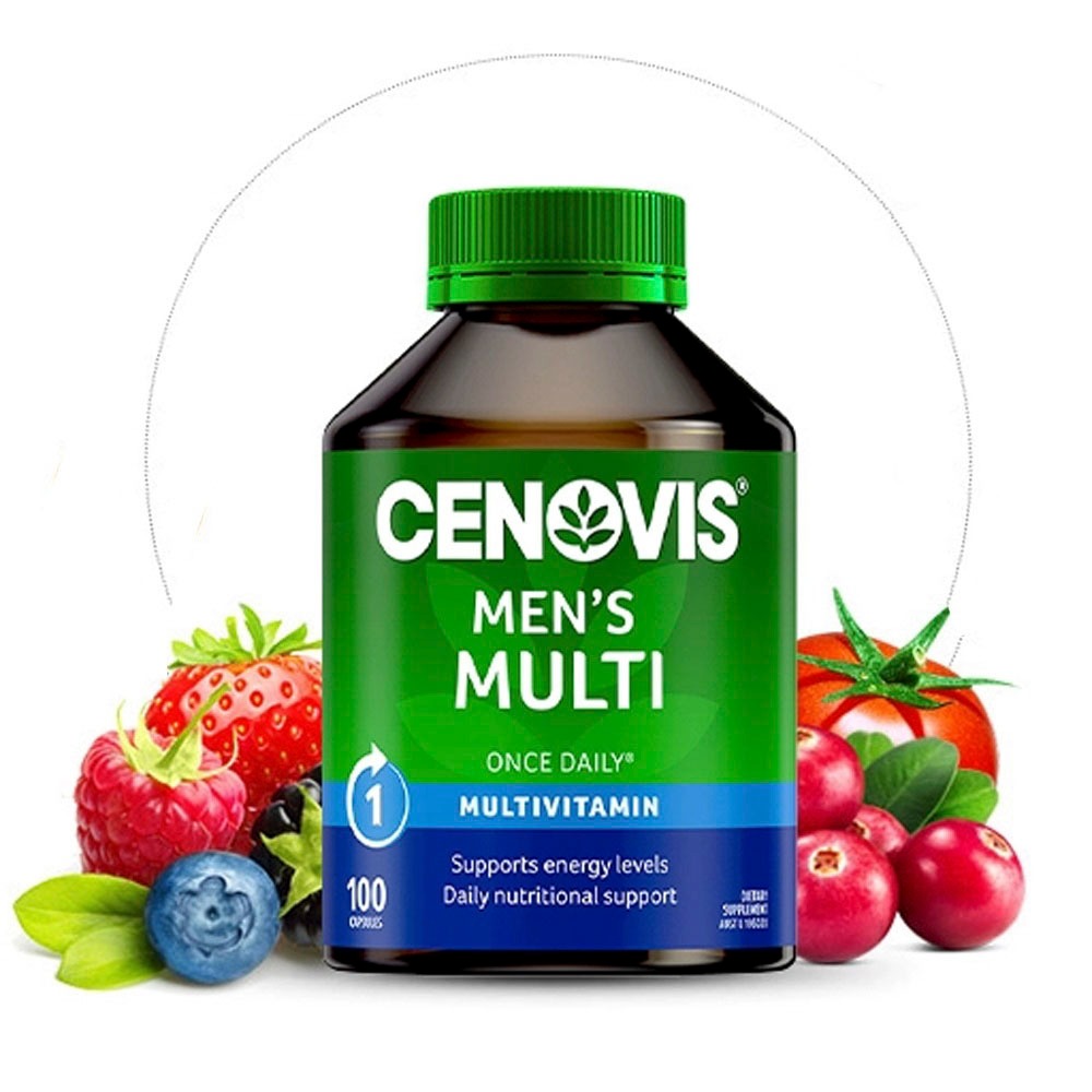 [ผลิตในสหรัฐอเมริกา] Cenovis Mens Multi Once Daily Multivitamin Capsules, 100 Count