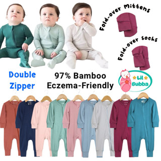[LIL BUBBA] PREMIUM BAMBOO BABY SLEEPSUIT DOUBLE ZIPPER BODY…