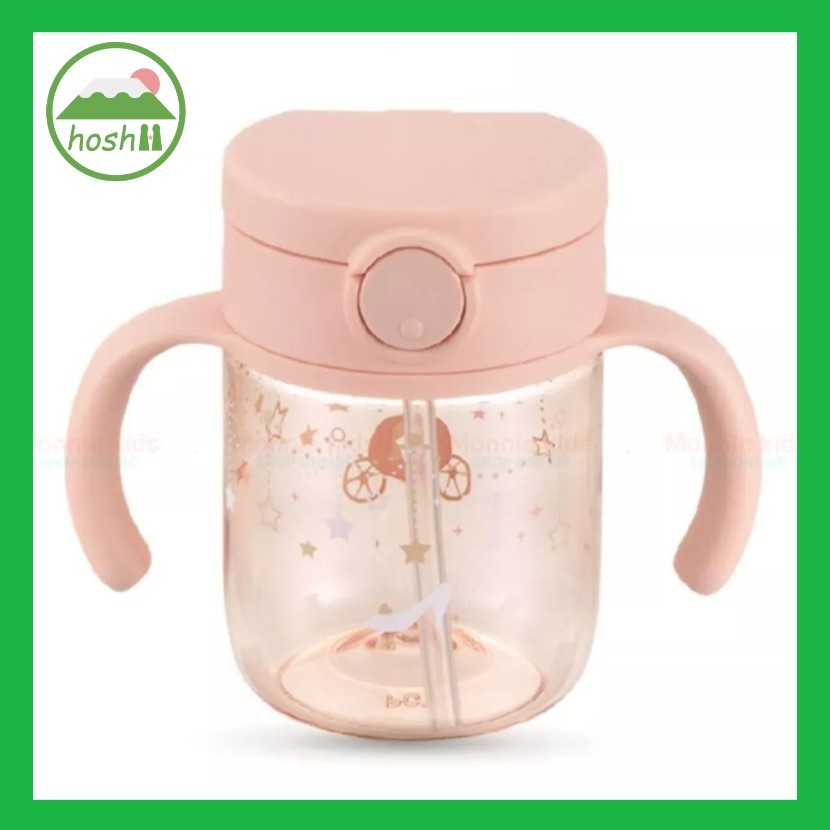 Richell AXSTARS ขวดฟาง 200ml สีชมพู