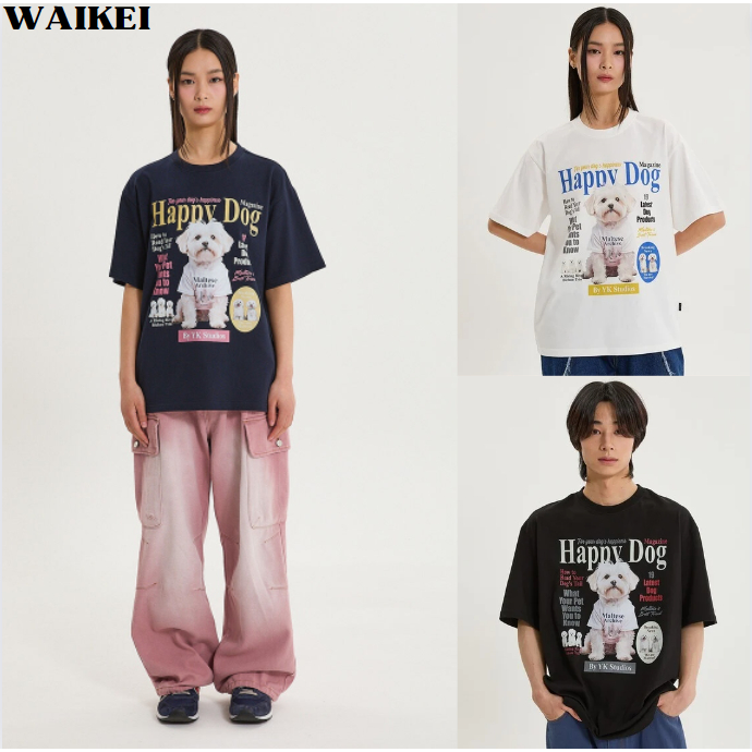 [WAIKEI]เสื้อยืดแขนสั้น Maltese Magazine_3color / สินค้า KR แท้ 100% / จัดส่งรวดเร็วจาก kr!