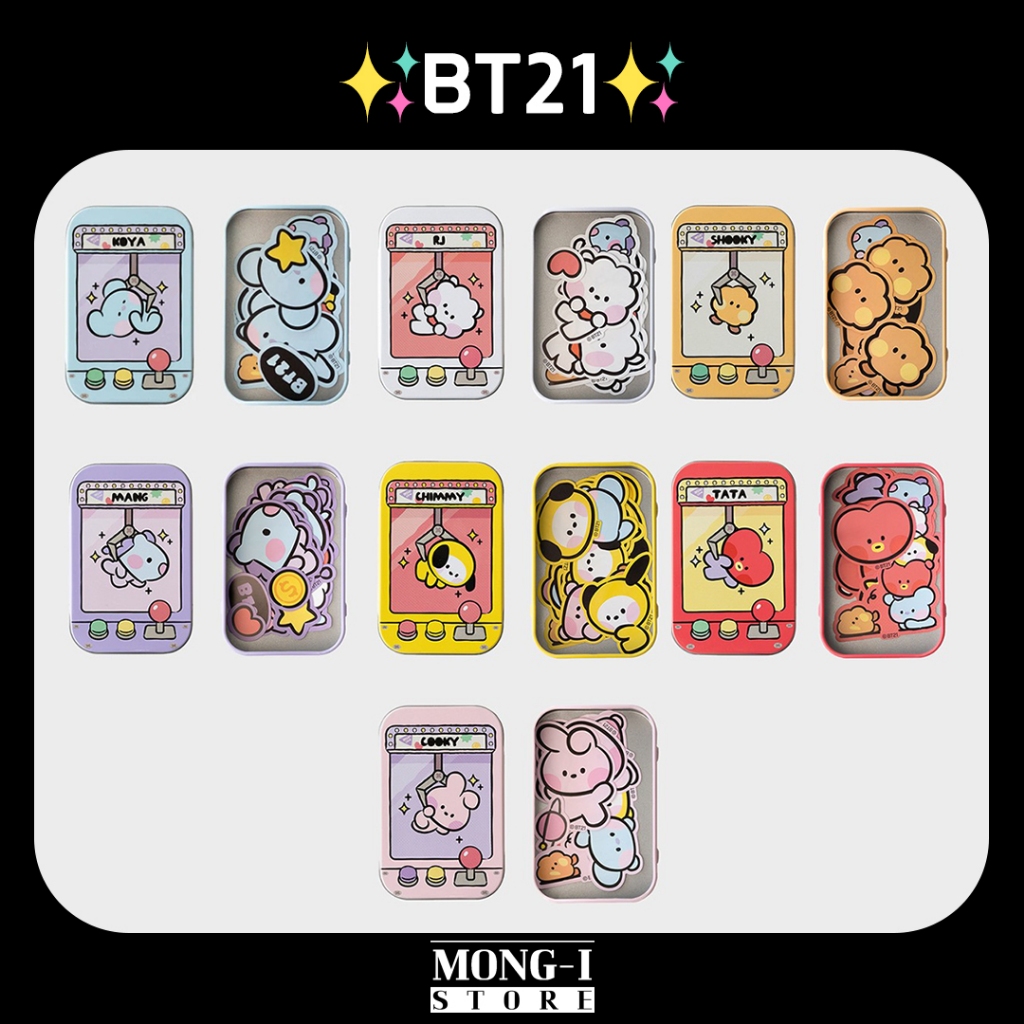 ✨BT21✨Minini TIN กล่องพร้อมสติ๊กเกอร์