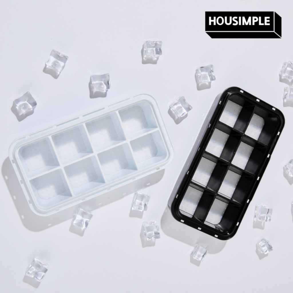 HOUSIMPLE GIANTPUSH ถาดน้ําแข็งเดี่ยวสําหรับตู้เย็นพร้อมซิลิโคน