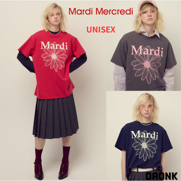 [ MARDI MERCREDI ] UNISEX TSHIRT FLOWERMARDI 5color korea แท้ 100%