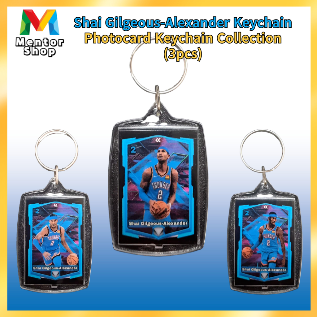 [Mentor Shop] พวงกุญแจโฟโต้การ์ด Shai Gilgeous-Alexander ชุด 3 ชิ้น – ต้องมีสําหรับแฟนๆ OKC Thunder!