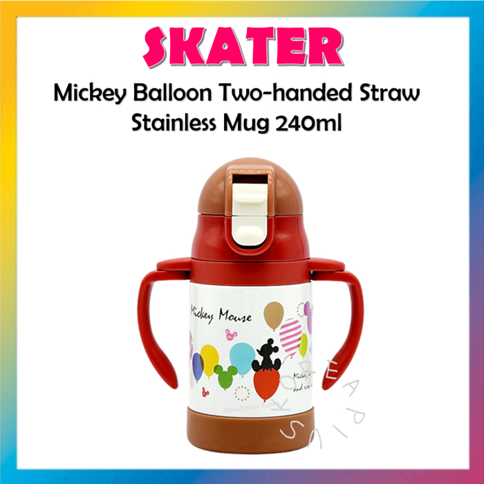 [SKATER] แก้วมัคสแตนเลสฟางสองหู 240ml STWM3