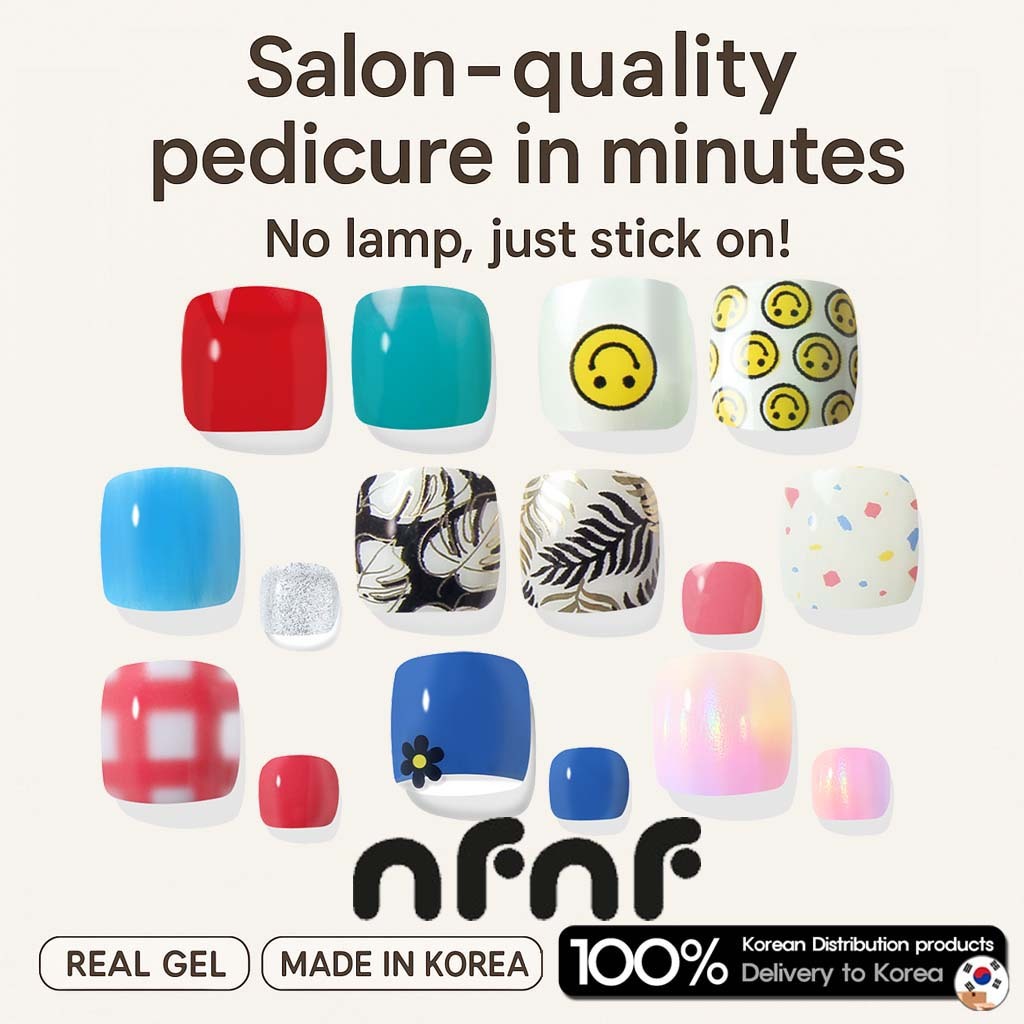 [MAVENIR] nfnf Pedi Art 8Color- Cure Gel Pedi – No-Lamp Semi-Cure Pedi Art Strips