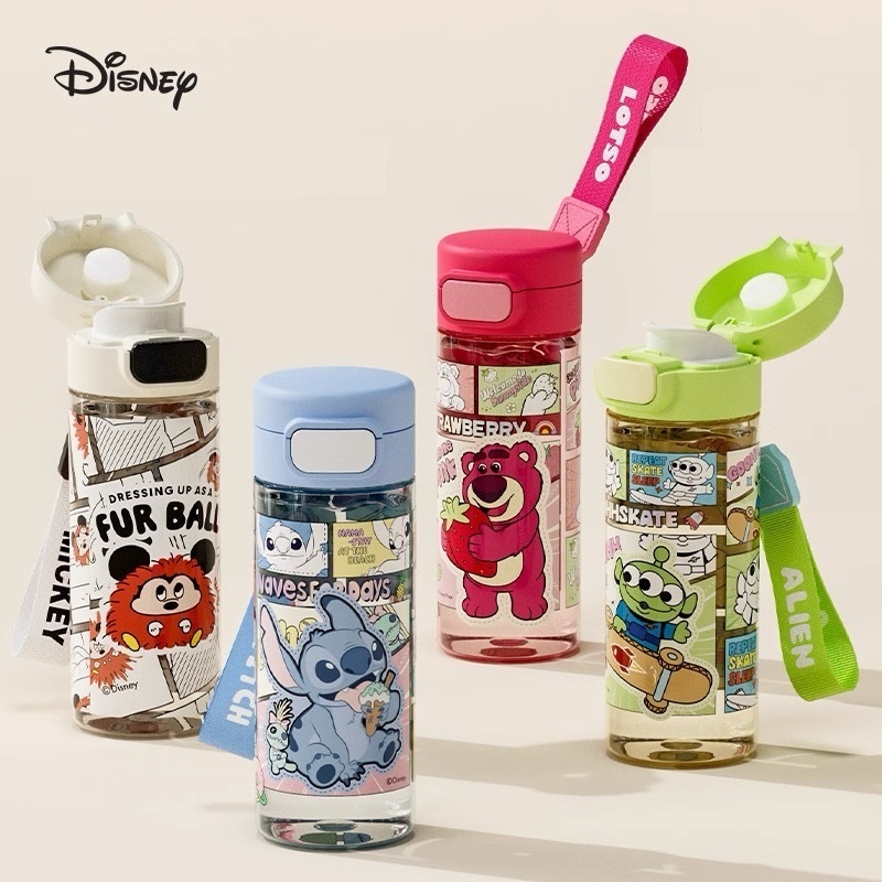Disney Kids Water Bottle 530ml Tritan Bottle BPA Free Stitch MickeyLotso Alien Toy Story Pixar