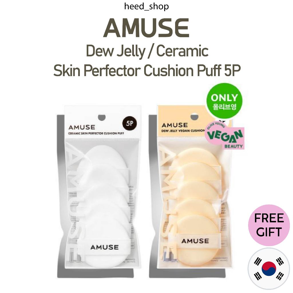 [ Amuse ] Dew Jelly/Ceramic Skin Perfector Cushion Puff 5P