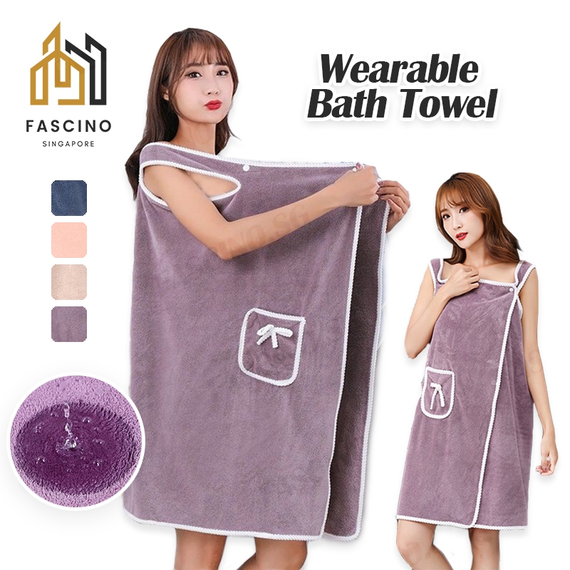 SGBathrobe Wearable Bath Towel Soft Bath Towel for Woman Bath Skirt