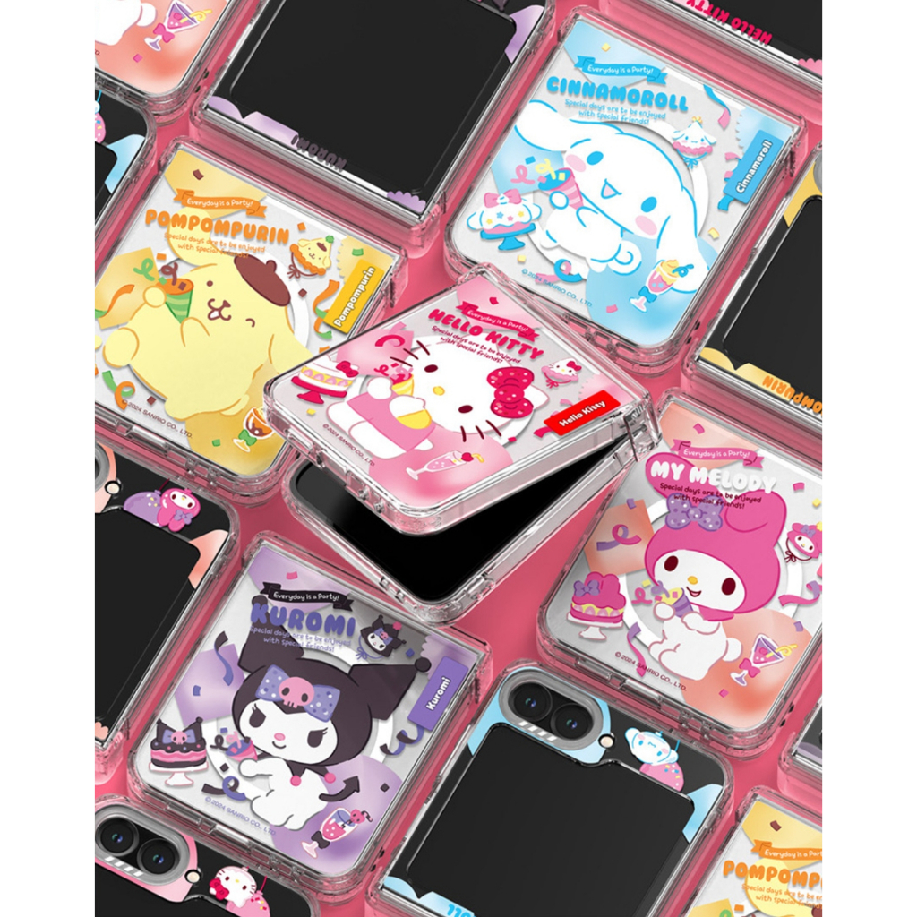 SAMSUNG 🇰🇷 เกาหลี ซัมซุง กาแลคซี Z พลิก 7 / 6 / 5 เคสโทรศัพท์บานพับแม่เหล็กปกป้องกันชนใสฮาร์ดเจลลี่ที่มีประโยชน์ป้องกันการตกออกแบบน่าร