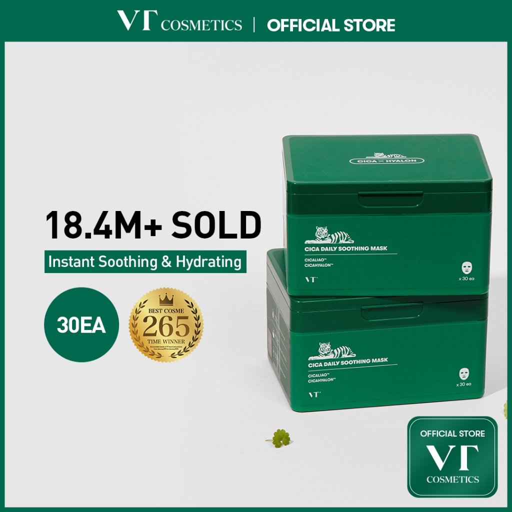 [VTCOSMETICS] Cica Daily Soothing mask 30ea / Sheet mask / Acne care (Cica / Reti-A)