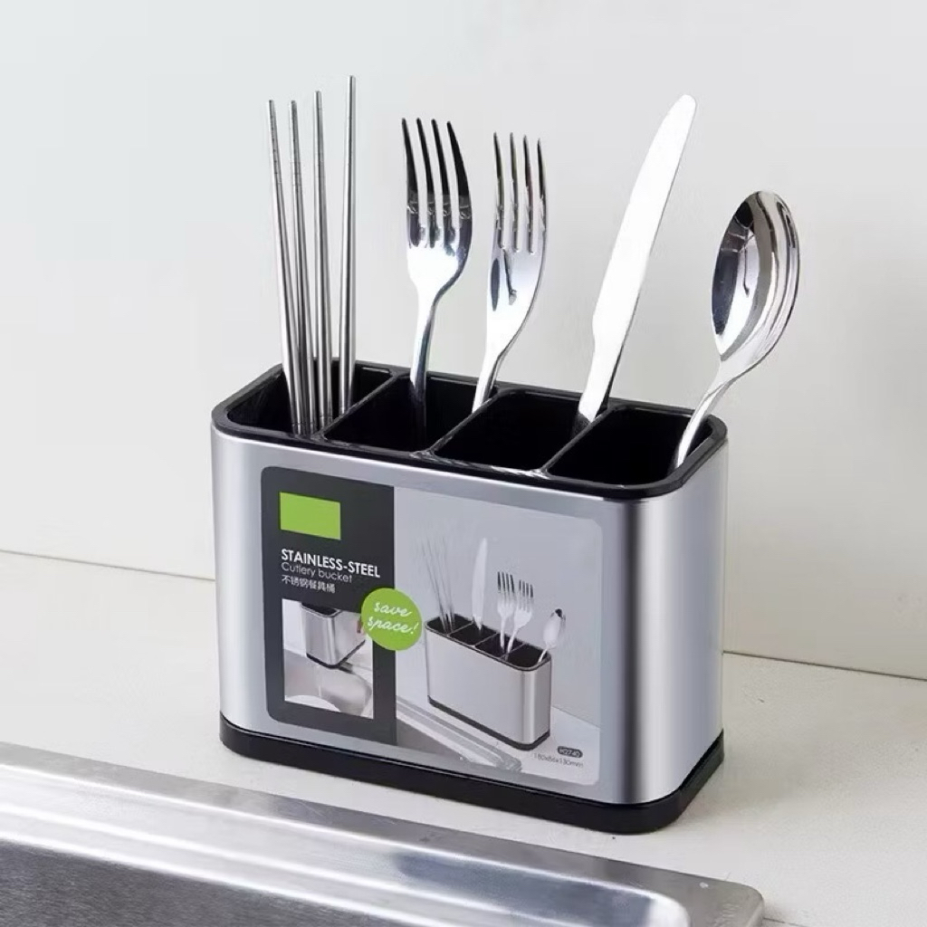 [SNUGSG SIGNATURE] STAINLESS STEEL CUTTERY BUSKET CHOPSTICK FORK SPOON HOLDER KITCHE ORGANIZER