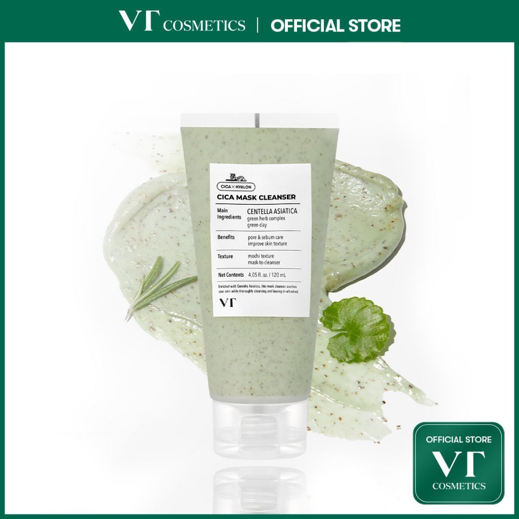 [VT] CICA Mask Cleanser 120ml มาส์กโคลนล้างรูขุมขนล้ำลึก 2-in-1 Cleanser & Pore Tightening Retonol Pack เคลนซิ่งมาส์ก  [Official Flagship]
