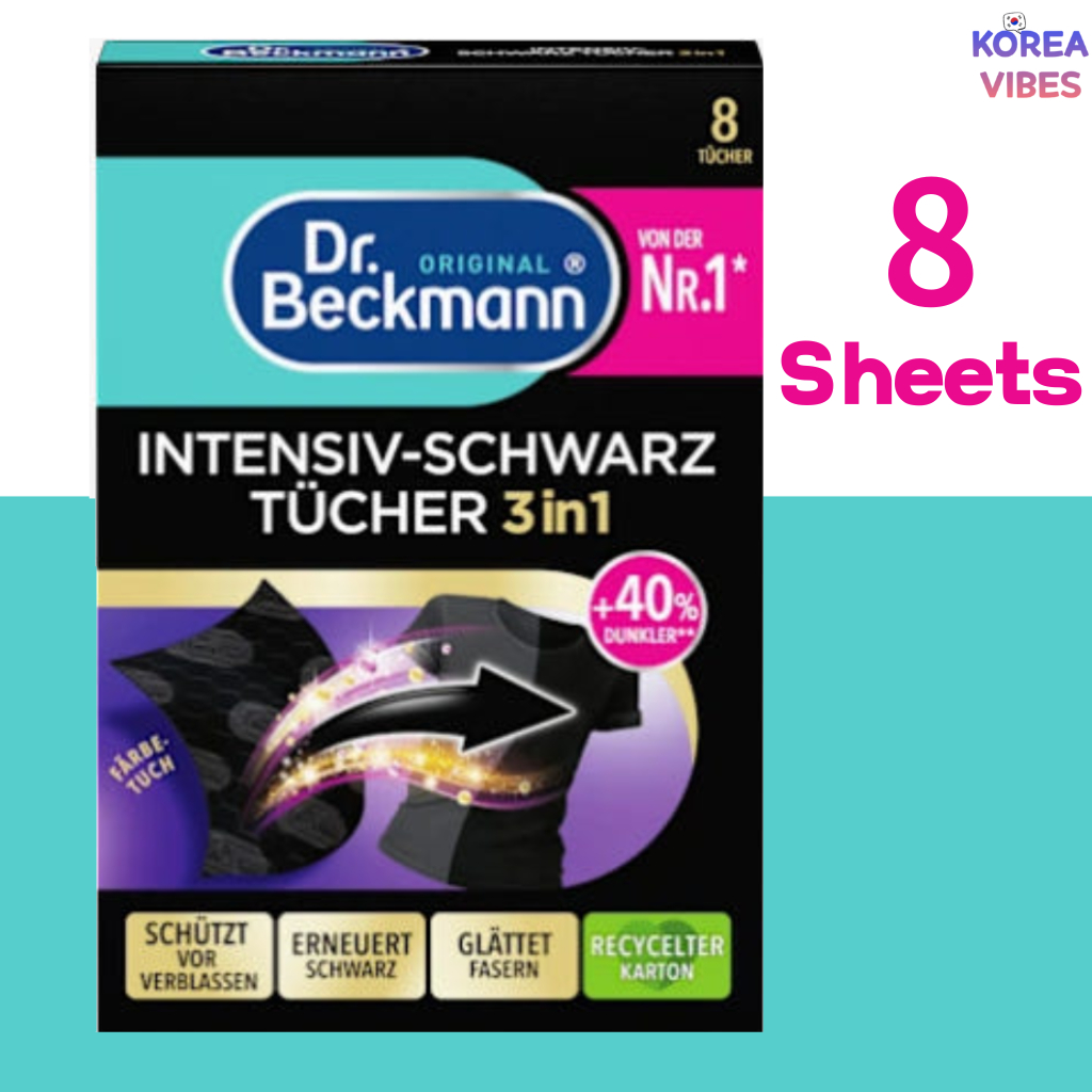 Dr Beckmann Black Clothes Fibers Care 3-in-1 8 แผ่น Intensive Revive