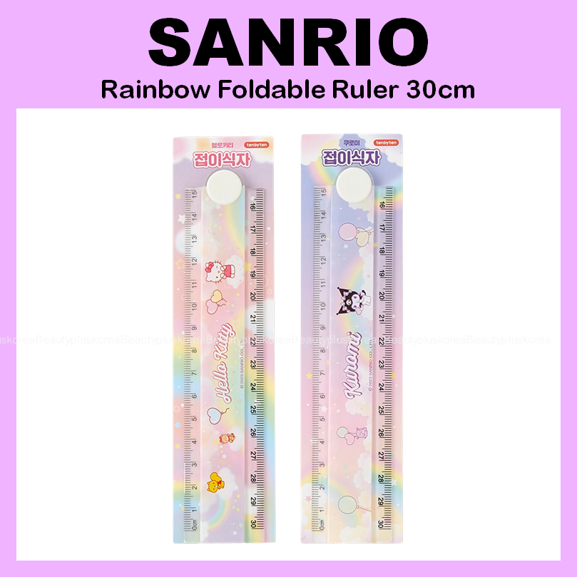 SANRIO [ซานริโอ] ไม้บรรทัดพับได้สีรุ้ง 30ซม. (คิตตี้ / คุโรมิ)