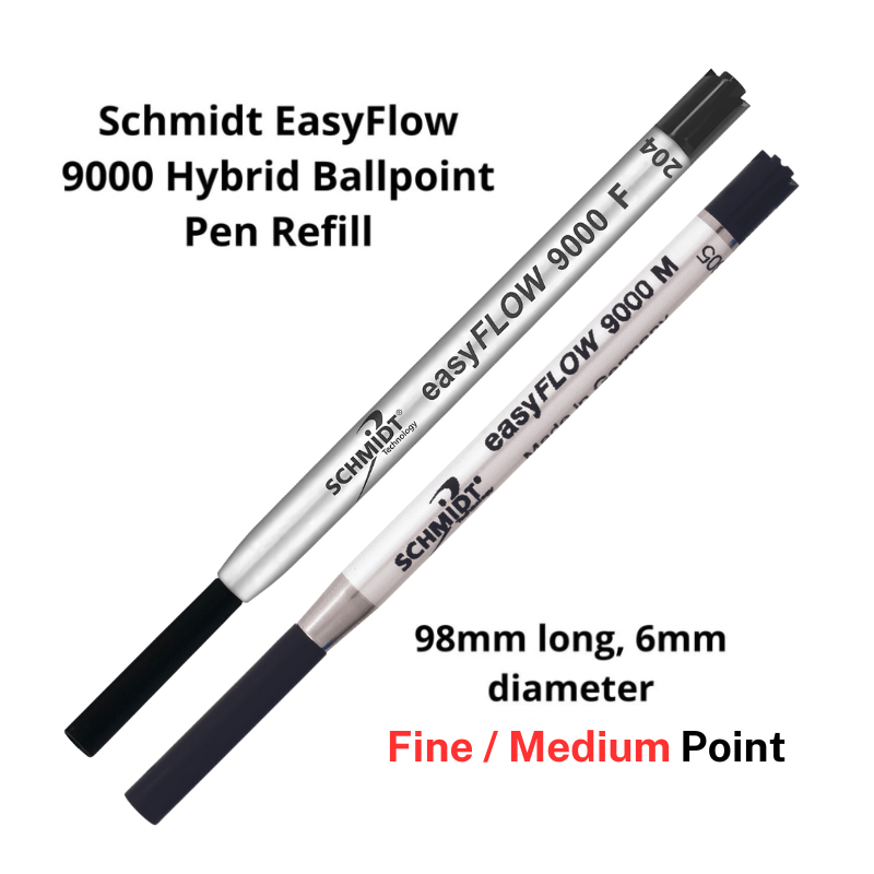 Schmidt EasyFlow 9000 Hybrid Ballpoint Pen Refill สีดํา - Fine /Medium