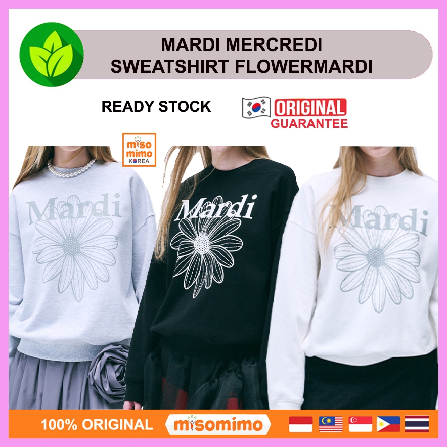 แท้ / พร้อมส่ง Mardi Mercredi SWEATSHIRT FLOWERMARDI ของแท้ 100%