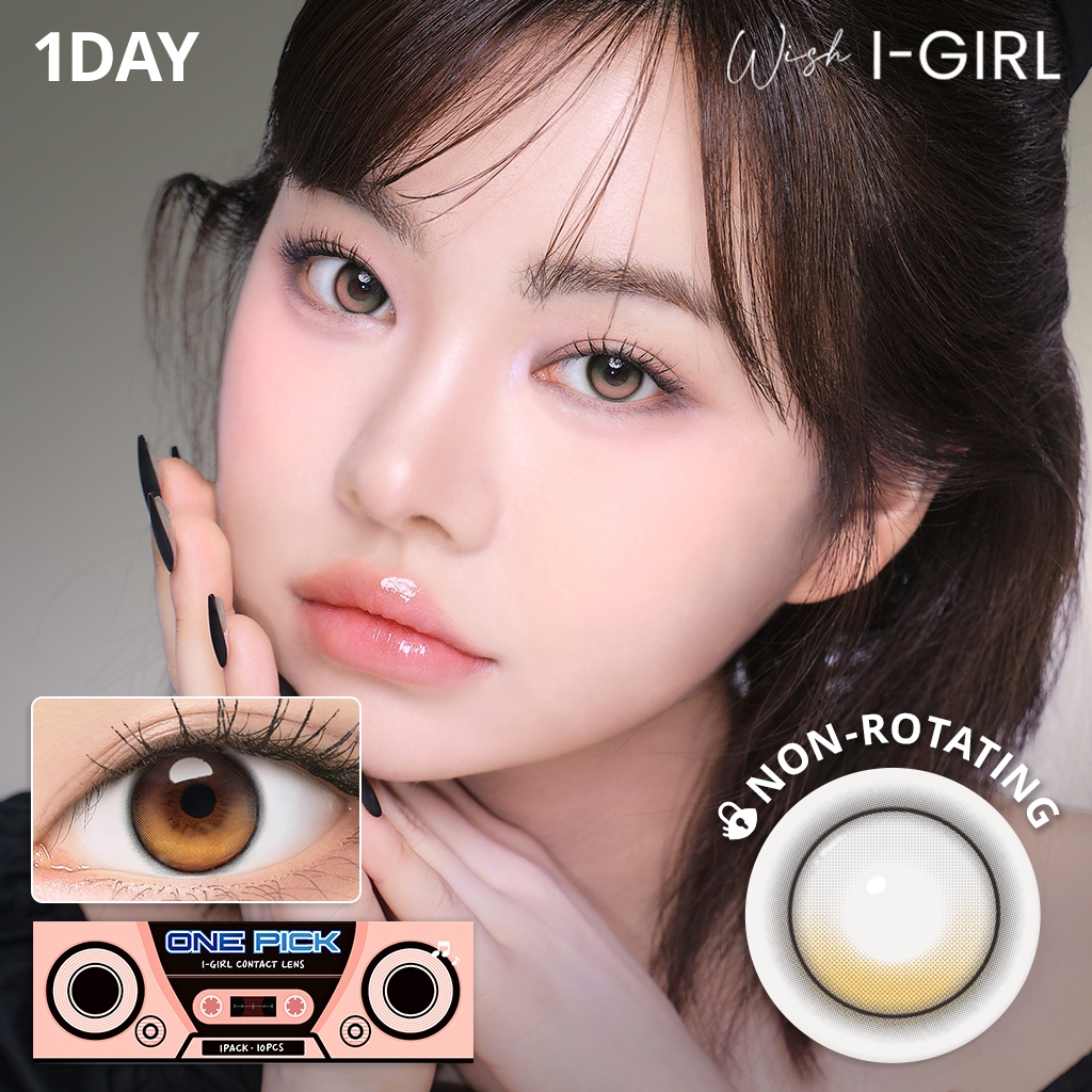 I-SHA One Pick Balance Golden Hour คอนแทคเลนส์เกาหลี รายวัน เลนส์ Lock ไม่หมุนระหว่างวัน มีค่าสายตา 10P