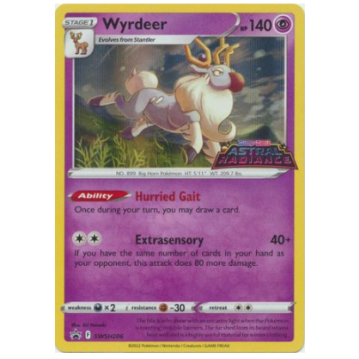 การ์ดเกมโปเกมอนภาษาอังกฤษ Wyrdeer - SWSH206 - โปรโมชั่นดาบและโล่โปเกมอนที่วางจําหน่ายล่วงหน้า SE