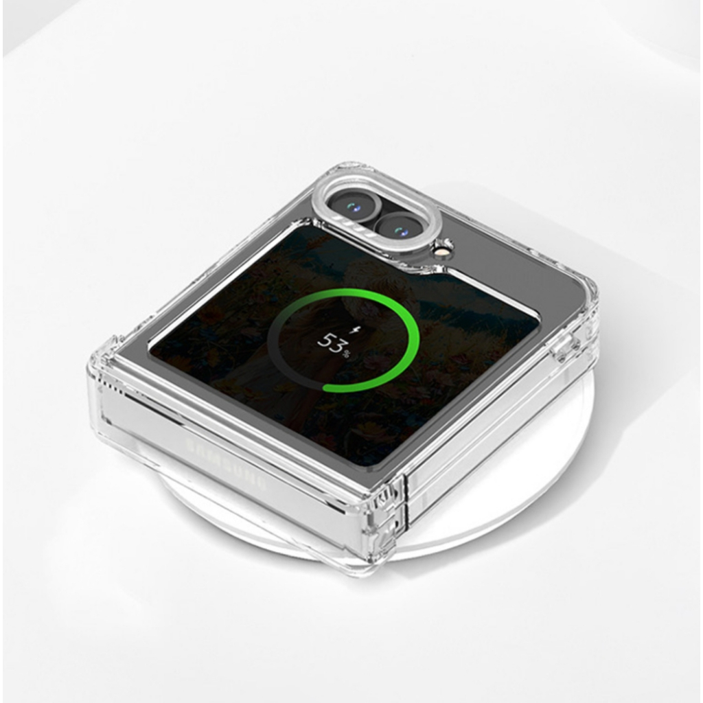 SAMSUNG   เกาหลี ซัมซุง กาแลคซี Z พลิก 7 / 6 / 5 เคสโทรศัพท์บานพับแม่เหล็กปกป้องกันชนใสฮาร์ดเจลลี่ที่มีประโยชน์ป้องกันการตกออกแบบน่าร ราคา ถูกที่สุด ดีลบีเคเค แกลเลอรีภาพที่ 6