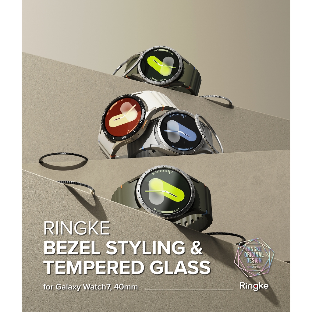 Ringke Bezel Styling & Glass สําหรับ Galaxy Watch 7 40mm น้ําหนักเบากาวกรอบสแตนเลสพร้อมตัวป้องกันหน้าจอ ราคา ถูกที่สุด ดีลบีเคเค แกลเลอรีภาพที่ 2