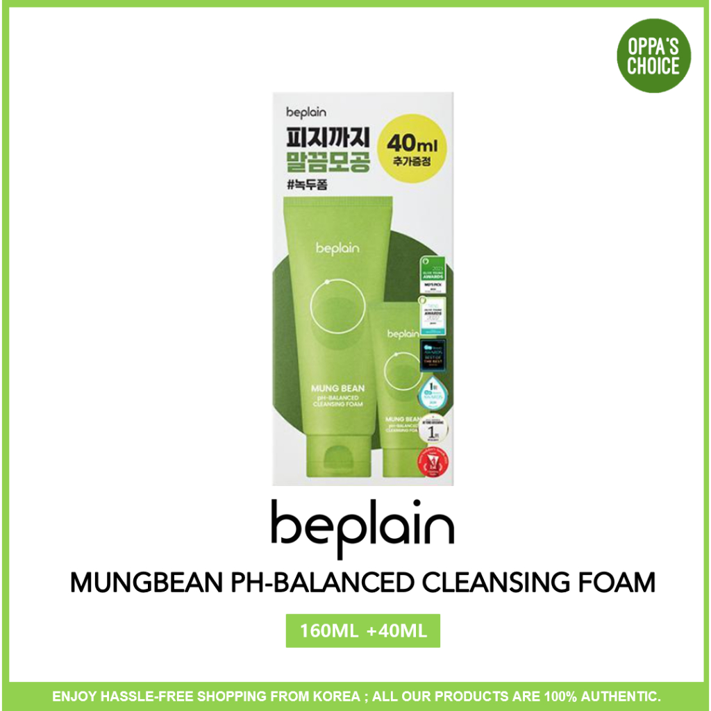 BEPLAIN MUNGBEAN PH-BALANCED CLEANSING FOAM 160ML+40ML