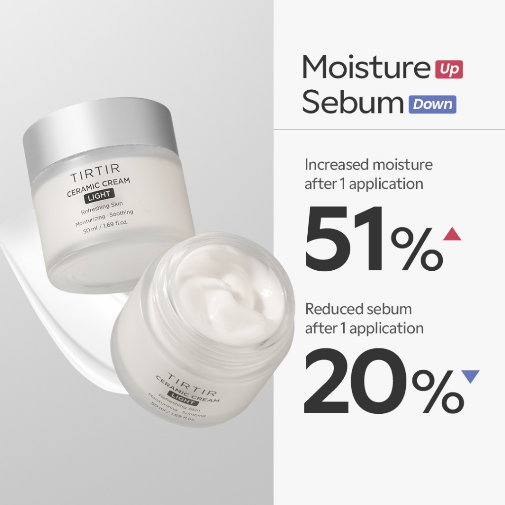 [TIRTIR] Ceramic Cream Light 50ml (48h Long-Lasting Hydration Effect / Deep Nourishing / Soothing & Moisturizing สําหรับผิวแพ้ง่าย) — صورة 3