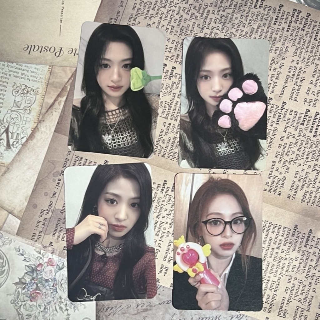 BABYMONSTER Ahyeon Photocard Set 4 ชิ้น | YG Girl Group Babymonster Carter Card Cat Face Selfie Ahye