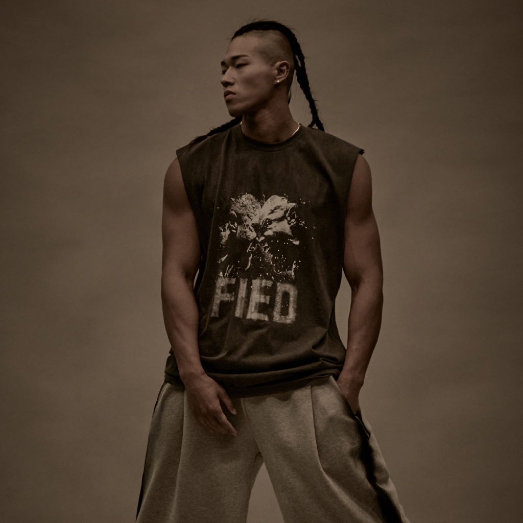 FIED GRAFFITI BROKEN ARROW SLEVELESS T-SHIRT Dark grey