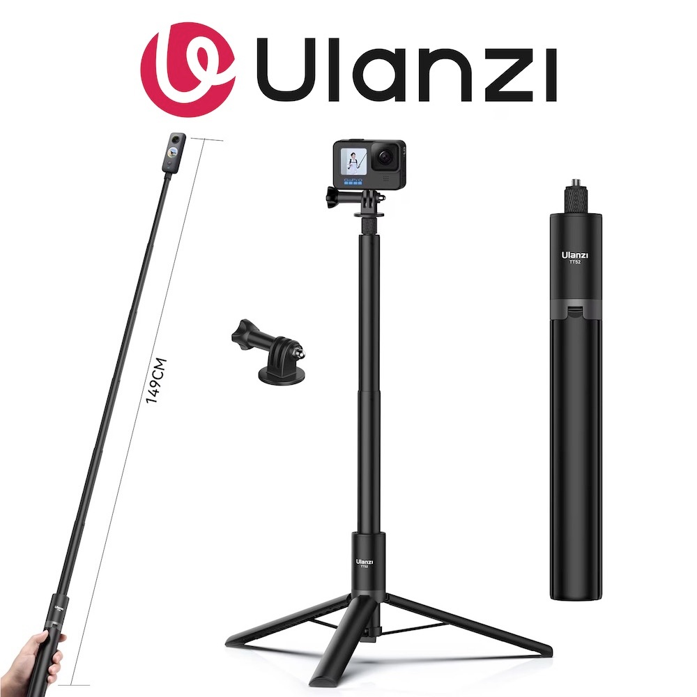 Ulanzi TT52 ไม้เซลฟี่ขาตั้งกล้อง 1.5 ม. สําหรับกล้อง GoPro Insta360 DJI Action
