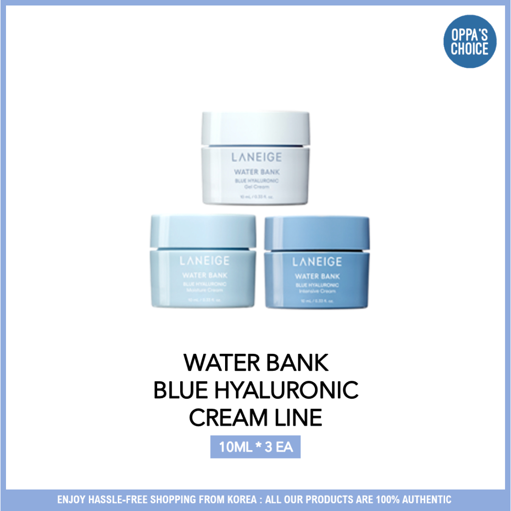 (TRAVEL Version)laneige WATER BANK BLUE HYALURONIC CREAM LINE (GEL, MOISTURE, INTENSIVE) 10ML*3EA