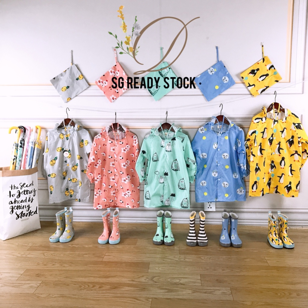 [ผู้ขาย Sg enbihouse เสื้อกันฝนเด็กการ์ตูน เสื้อปอนโชกันฝนสําหรับเด็กพร้อมฮู้ด,เสื้อแจ็คเก็ตกันฝนเด็