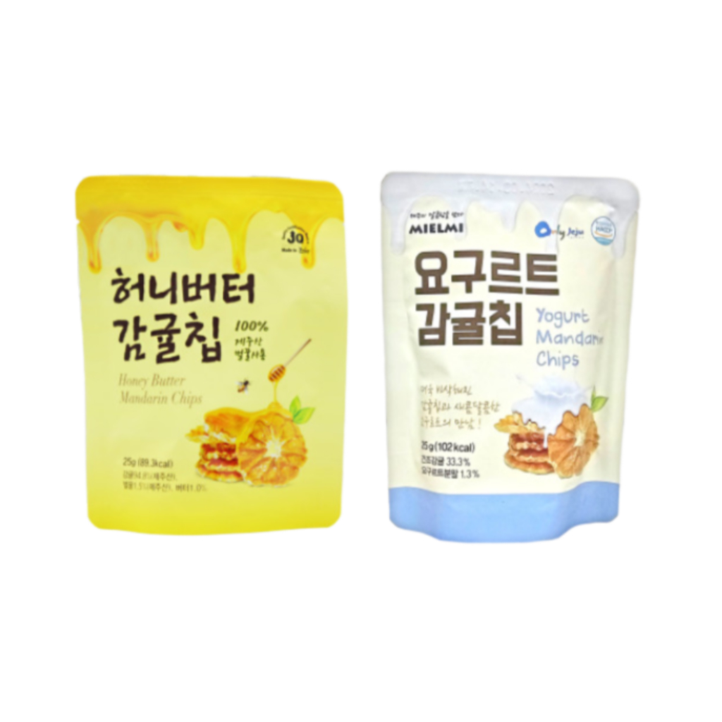 [ผลิตในเกาหลี] MIELMI Yogurt Mandarin Chips & Honey Butter Mandarin Chips 25g