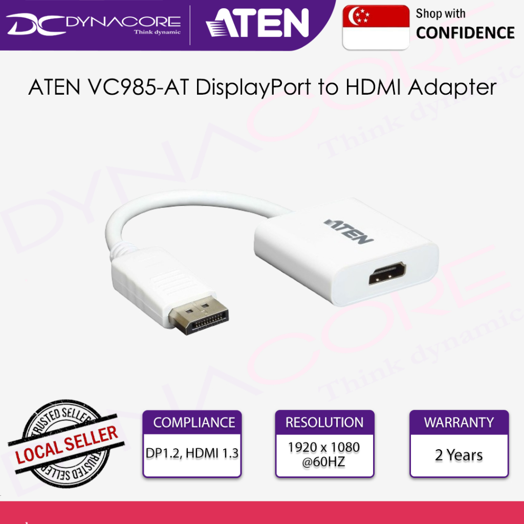 อะแดปเตอร์ ATEN VC985-AT DisplayPort เป็น HDMI