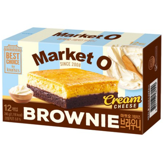 [Korea Market O] Brownie Cream Cheese 240g(12EA) 1 กล่อง / Korea Snack