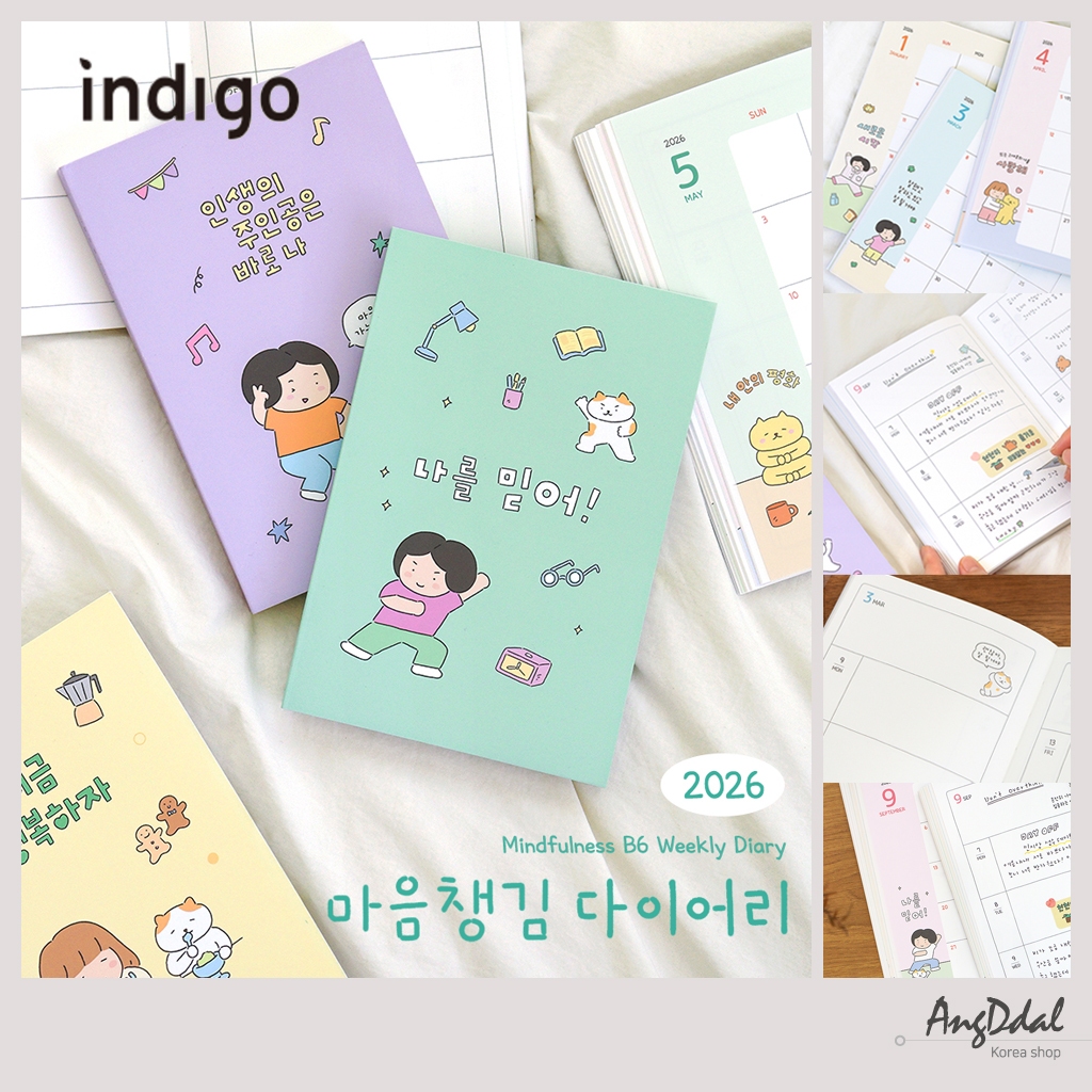 [Indigo] 2026 Mindfulness B6 Weekly Diary - Date Type 32 Verse Week Planner - เหมาะสําหรับการวางแผนแ