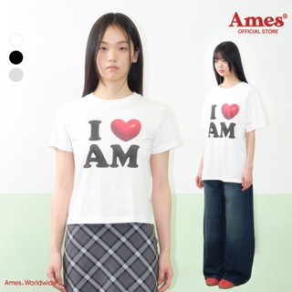 [AMES] I LOVE AMES TEE_สไตล์เกาหลี
