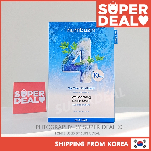 Numbuzin No.4 Icy Soothing Sheet Mask Cooling & Soothing Tea Tree + Panthenol