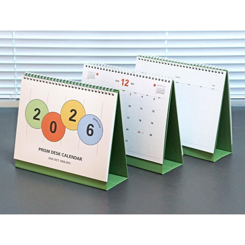 [INDIGO] PRISM 2026 CALENDAR / DESK CALENDAR / SCHEDULER / 2025.10 - 2026.12