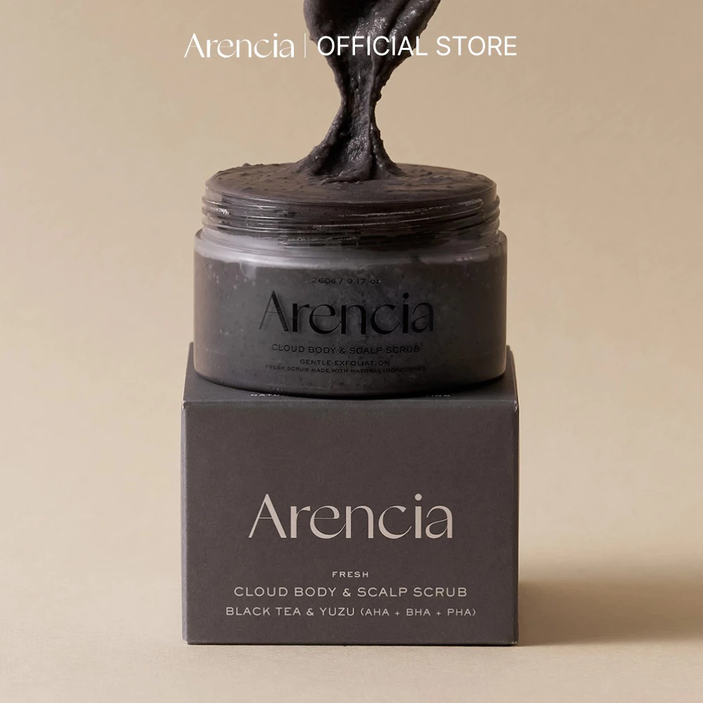 [Arencia] เฟรช คลาวด์ บอดี้สครับ (แบล็คที & ยูซุ) ขนาด 260g