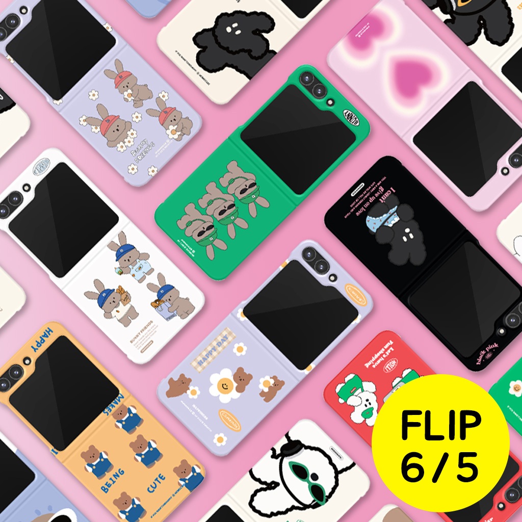 🇰🇷เคสโทรศัพท์ Z Flip 6 / 5 เกาหลี  MOMO CASE 3 Hard Matte Slim ป้องกันการออกแบบน่ารักคู่ Galaxy Sams