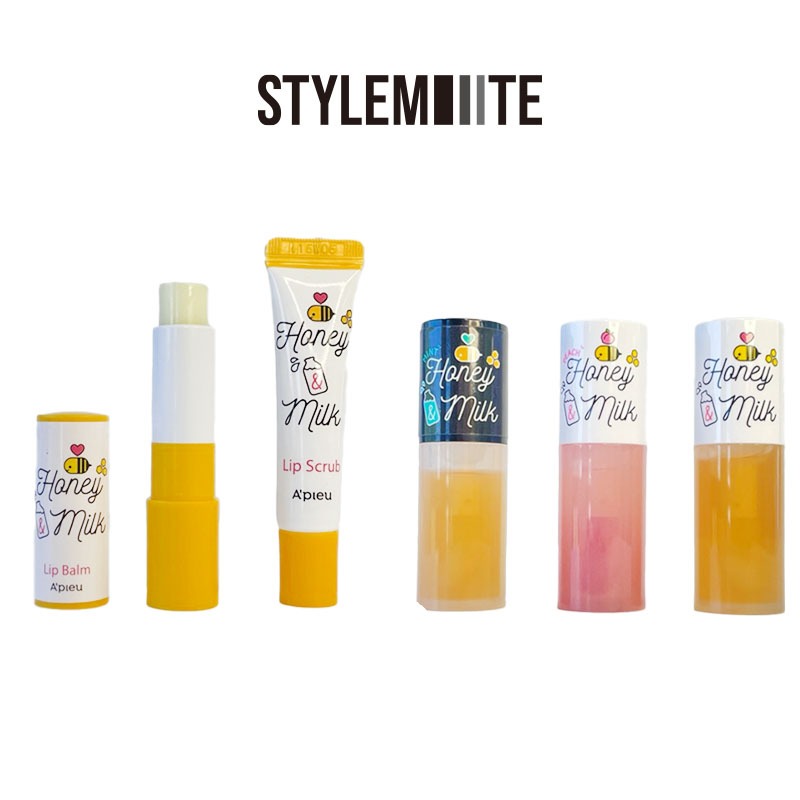 [STYLEMITE & Apieu COLLECTION] Honey & Milk - Lip Balm / Lip Scrub / Lip Oil