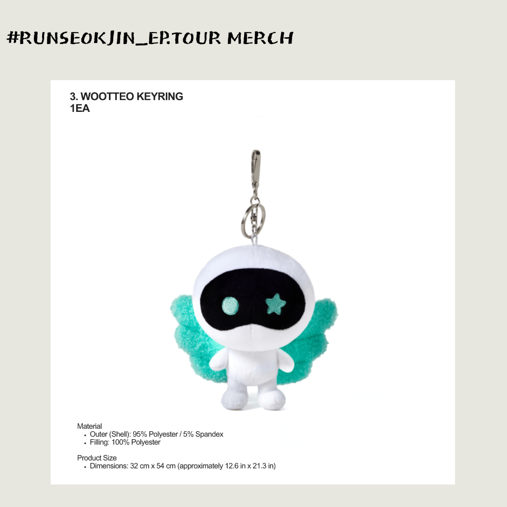 พวงกุญแจ BTS JIN Wootteo – 2025 Goyang Concert Ver. | Official EP.TOUR Limited Plush (Sold Out on We