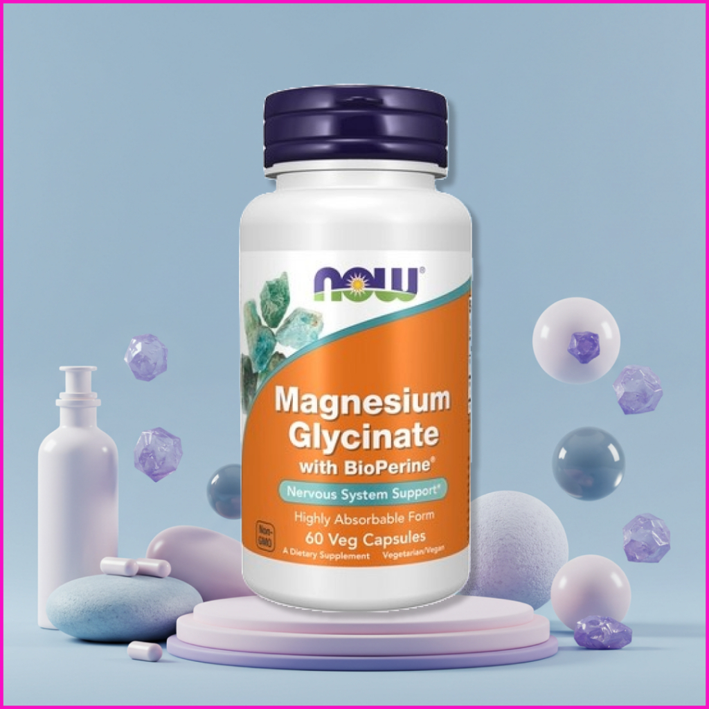 [NOW Foods] Magnesium Glycinate พร้อม BioPerine® | แบบดูดซึมสูง | ระบบประสาทและกล้ามเนื้อรองรับ | แคปซูลผัก 60 แคปซูล | การจัดส่งจากประเทศเกาหลี