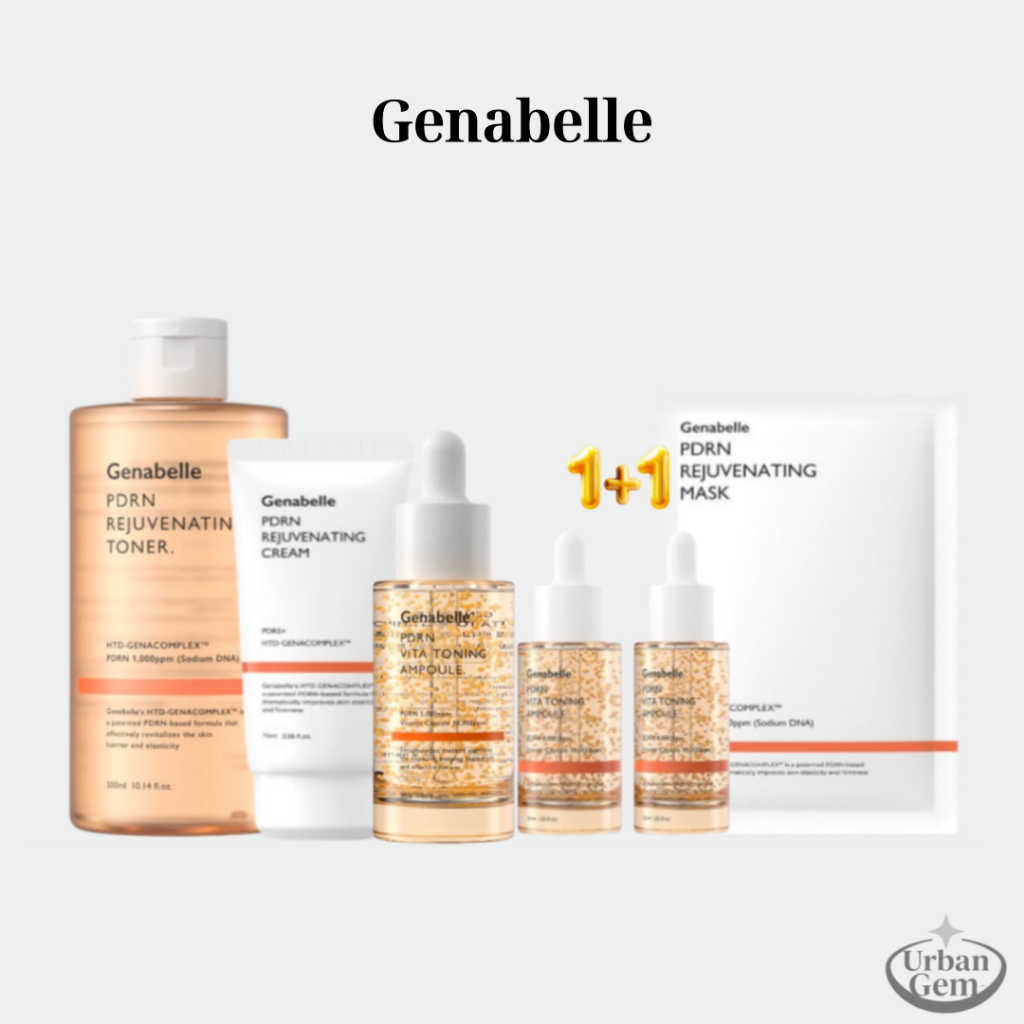 Genabelle PDRN Skincare Hydrating Salmon Toner Radiance Ampoule Recovery Cream Vegan Mask Pack
