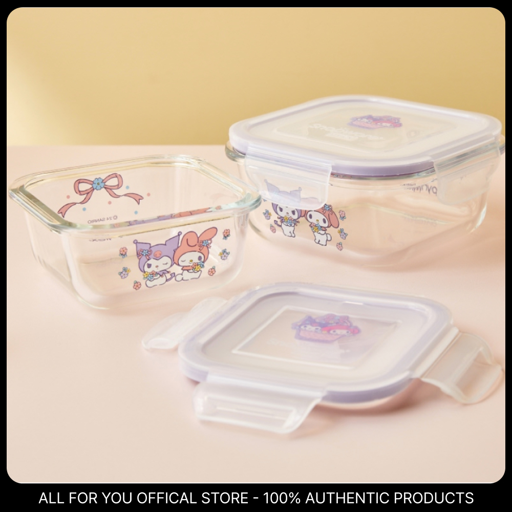 [CORELLE X PYREX] My Melody & Kuromi Airtight Glass Containers 310ml, 510ml