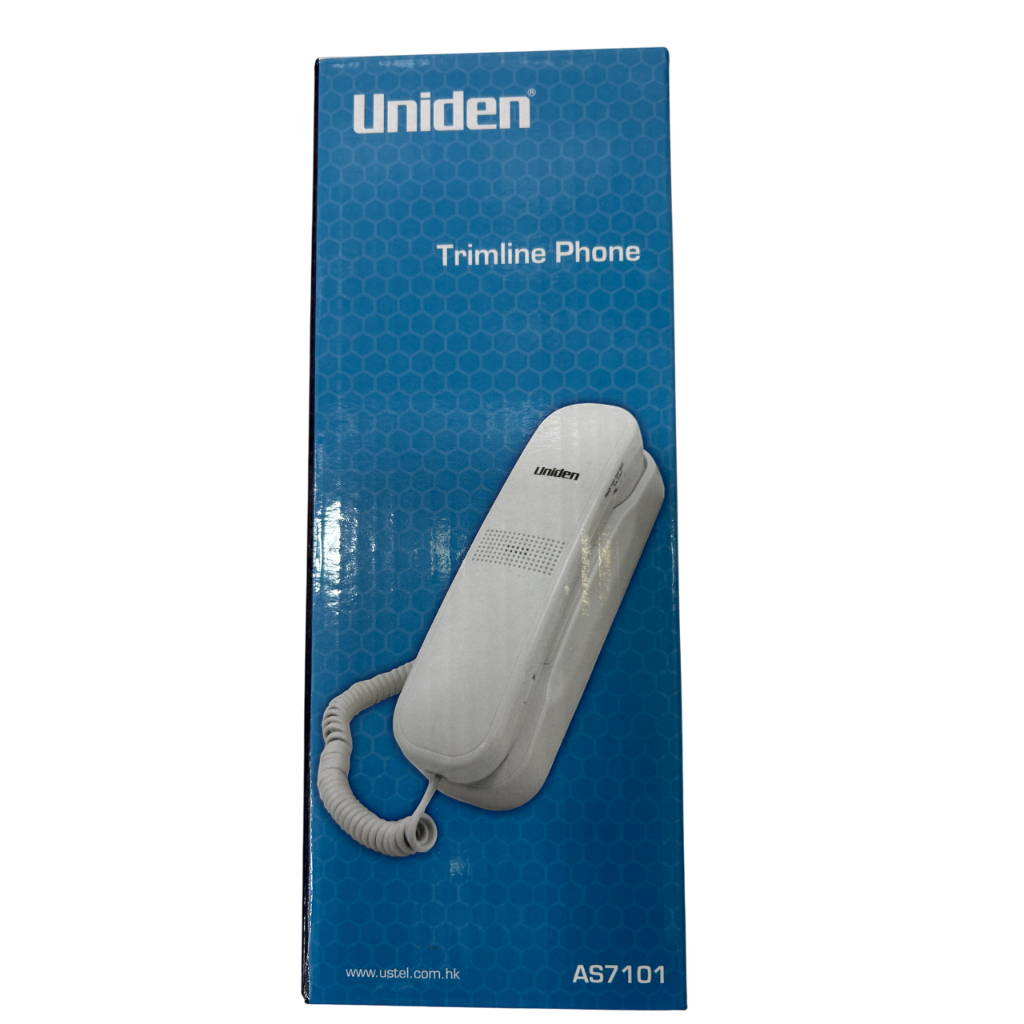 Uniden AS7101 Phone Trimline แบบมีสาย – Ringer เสียงดัง | ติดผนังได้ | กระดุมใหญ่ | เรดเดียล | ดํา/ข