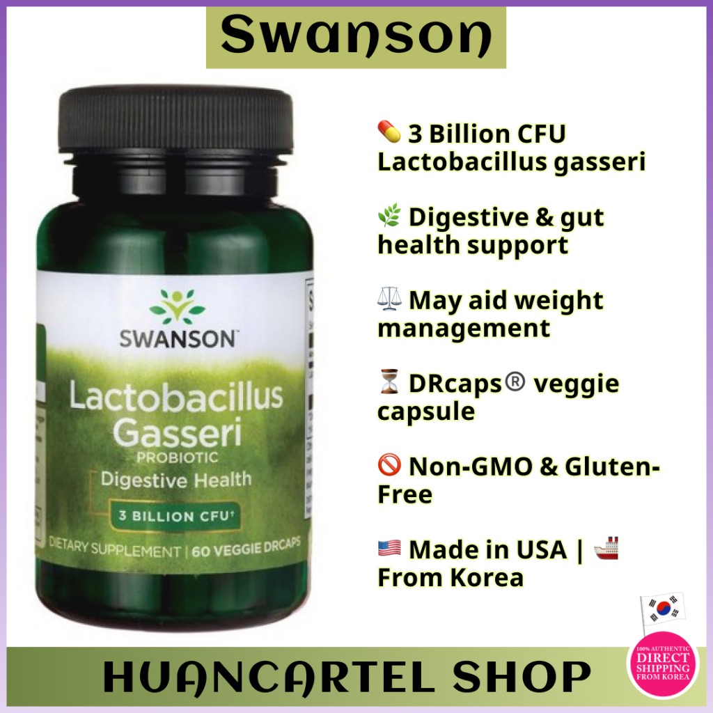 Swanson Lactobacillus Gasseri 3 Billion CFU, 60 Vegan DRcaps