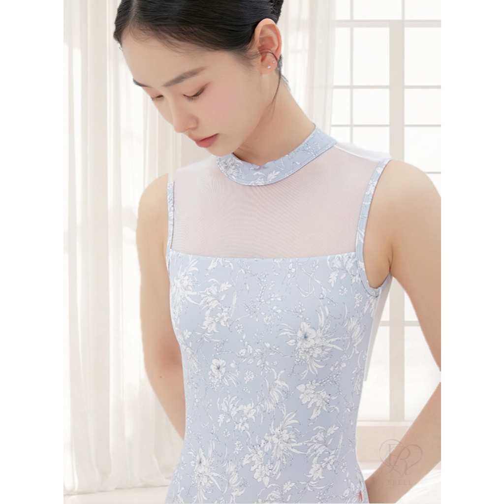 [ERELL] Iryn Leotard Floral Mesh Leotard