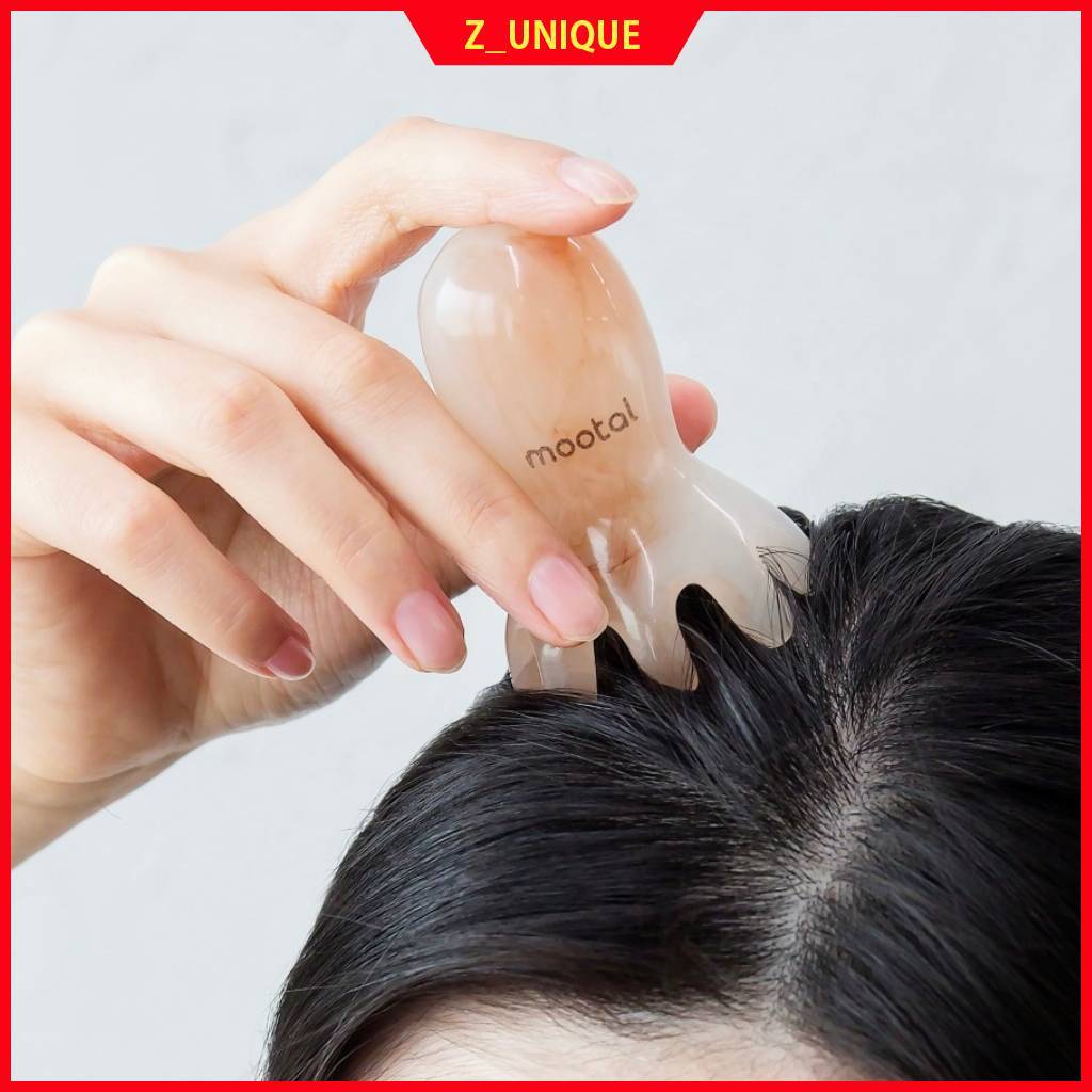 Mootal Scalp Massage Octopus Gua sha – หัวผ่อนคลาย, บรรเทาความเครียด, เครื่องมือดูแลหนังศีรษะผม (1 ชิ้น)